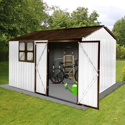 NicBex 10 X 8FT Metal Outdoor Storage Shed with Lockable Doors and Air Vents for Backyard,Garden,Patio