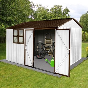 NicBex 10 X 8FT Metal Outdoor Storage Shed with Lockable Doors and Air Vents for Backyard,Garden,Patio - 1 of 4