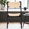 Wood Folding Dining Chairs Set of 2, Indoor Stackable Chairs with Woven Rattan Seat & Webbing Back, Foldable Wooden Side Chairs for Kitchen - 3 of 4