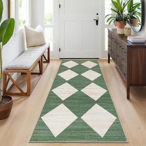 Modern Checkered Rug, Washable Low-Pile Non-Slip No-Shedding Indoor Accent Carpet for Living Room, Bedroom, Dining Room, Office - 1 of 4
