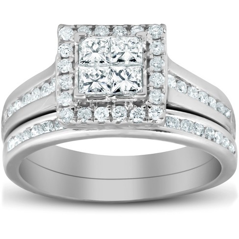 Pompeii3 1 ct Diamond Engagement Ring 14K White Gold Channel Set - Size 8.5