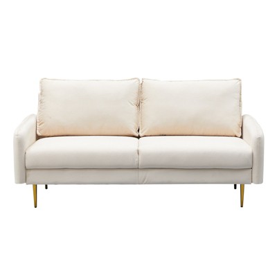 Velvet Sofa Modern Couch Tufted Couch with Metal Legs for Living Room, Bedroom, Office, Playroom