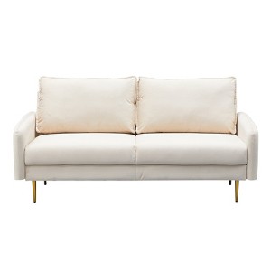 Velvet Sofa Modern Couch Tufted Couch with Metal Legs for Living Room, Bedroom, Office, Playroom - 1 of 4