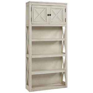 75.25" Bolanburg Large Bookshelf Brown/White - Signature Design by Ashley: Mid-Century Modern Style, 3-Tier Storage, Adjustable Shelves - 1 of 4