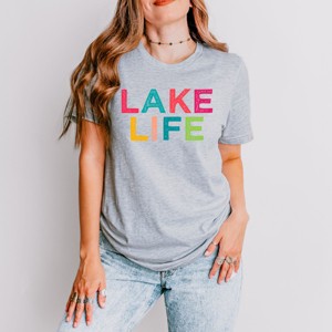 Simply Sage Market Lake Life Colorful Short Sleeve Tee - 1 of 4