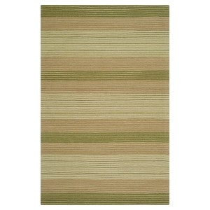 Green Stripes Woven Area Rug - (5