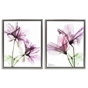Stupell Industries Purple Flower Bloom Design 2pc Floating Frame Art Set - 1 of 4