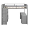 TiramisuBest Twin-Over-Twin Bunk Bed with Twin size Trundle,Storage and Desk,Gray - 3 of 4