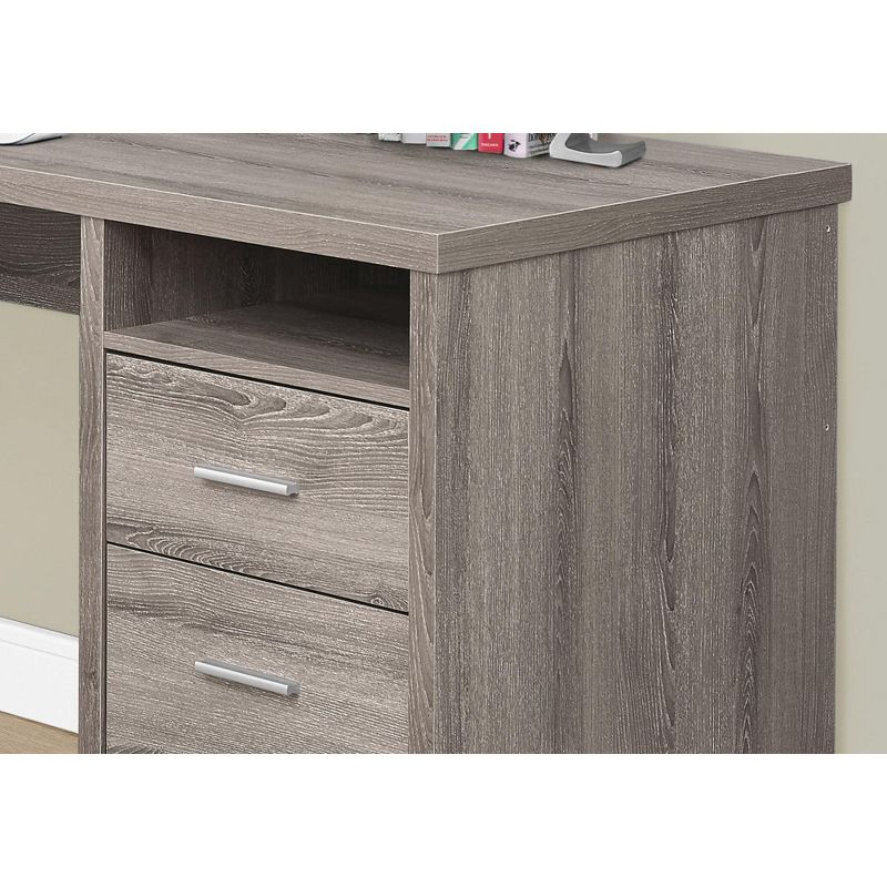 Monarch Specialties 78.75" Reversible Home Office L-Shape Computer Desk in Dark Taupe, 2 of 5