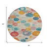 Beige Teal Blue And Orange Geometric Washable Indoor Outdoor Area Rug - 3 of 4