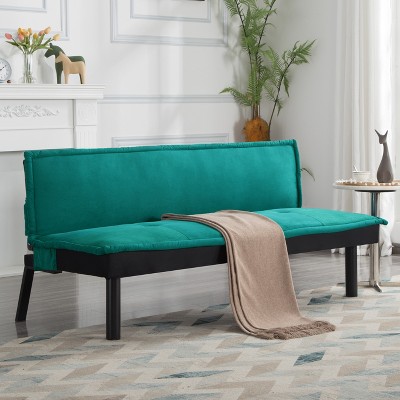 Aukfa 64.6" Futon Sofa Bed Convertible Sleeper, 5-Position Adjustable Backrest, Twin Size, Space-Saving Design for Home/Office/Guest Room