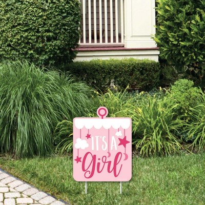 Big Dot of Happiness It's a Girl - Outdoor Lawn Sign - Pink Baby Shower Yard Sign - 1 Piece