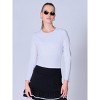 X BY GOTTEX Kate Long Sleeve Top With Pearl Edge Navy XL - 3 of 4