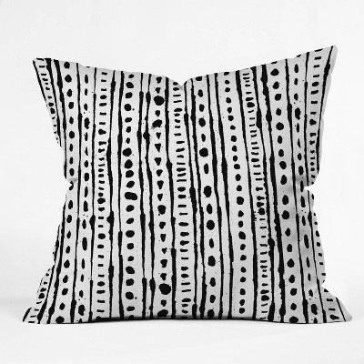 16"x16" Andi Bird Ink Striped Throw Pillow Black/White - Deny Designs