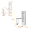 Vynxaria Modern White Computer Desk with 4-Tier Bookcase & 1-Door Cabinet - 49" Home Office Study Desk with Storage - 3 of 4