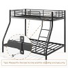 CSBDHome Twin Over Full Metal Bunk Bed with Ladder and Safety Guard Rails - Black - 2 of 4