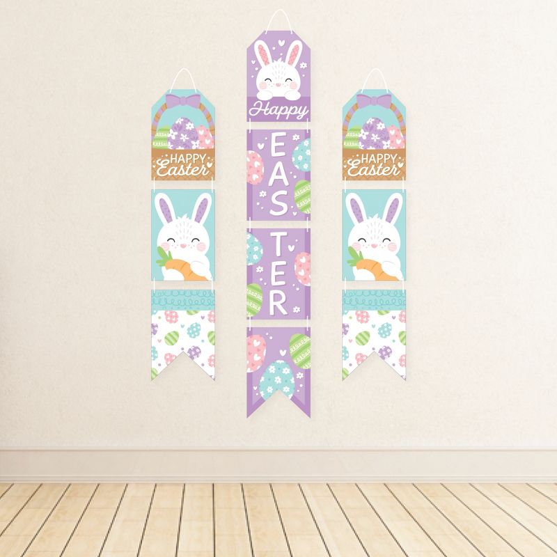 Big Dot of Happiness Spring Easter Bunny - Hanging Vertical Paper Door Banners - Happy Easter Party Wall Decoration Kit - Indoor Door Decor, 3 of 8