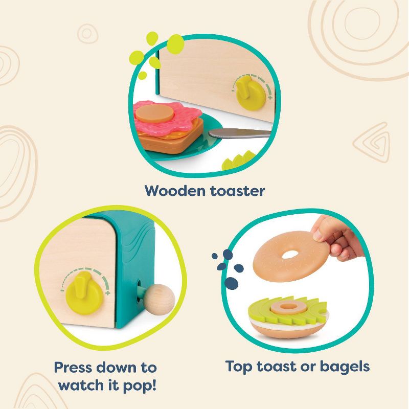B. toys - Play Food Set Mini Chef - Breakfast Toaster Playset, 6 of 12