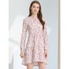 INSPIRE CHIC Women's Spring Floral Long Sleeves V Neck Casual Babydoll Tiered Dress - 3 of 4