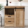 LuxenHome Natural Oak Finish Manufactured Wood Wine and Storage Cabinet Brown - 4 of 4