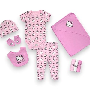 Hello Kitty Baby Girls' 10-Piece Essential Layette Set-Bodysuit