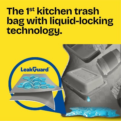 Glad ForceFlex MaxStrength Drawstring LeakGuard Trash Bags - Sunshine Lemon - 13 Gallon - 45ct