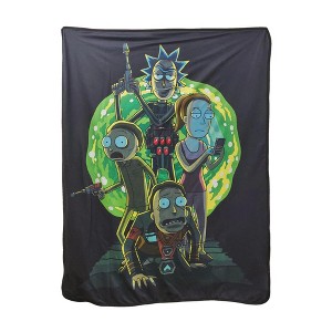 Just Funky Rick and Morty Portal 45 x 60 Inch Fleece Throw Blanket - 1 of 3