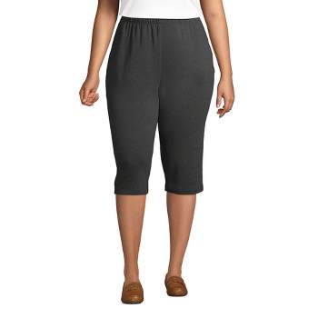 Lands' End Women's Plus Size Sport Knit High Rise Elastic Waist Pull On  Capri Pants - 3x - Black Currant : Target