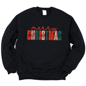 Simply Sage Market Women's Graphic Sweatshirt Distressed Merry Christmas - 1 of 4