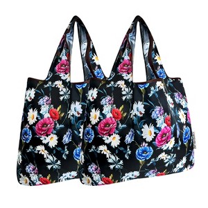 Wrapables Foldable Tote Nylon Reusable Grocery Bag (Set of 2) - 1 of 4