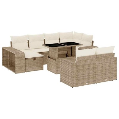 vidaXL Garden Sofa Set Beige