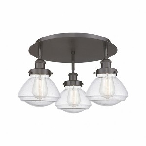Olean - 3 Light Flush Mount In Art Deco Style-8 Inches Tall and 18.25 Inches Wide - 1 of 1
