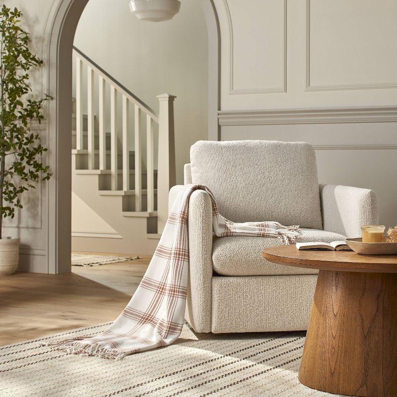 Plaid Woven Throw Blanket Blush/Cream - Hearth &#38; Hand&#8482; with Magnolia, 3 of 5