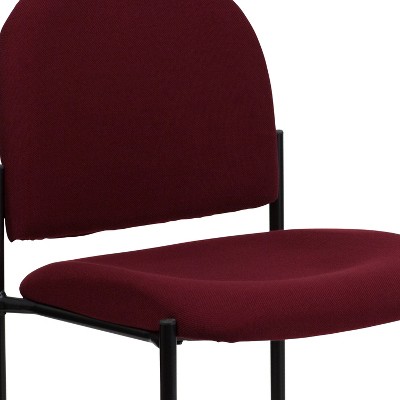 Burgundy Fabric and Vinyl Stackable Metal Side Chair
