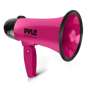 Pyle Portable Megaphone Speaker Siren Bullhorn - Pink - 1 of 4