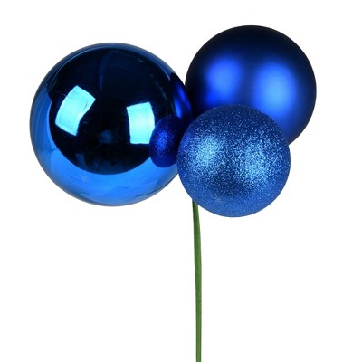 Vickerman 18" Ball Ornament Christmas Pick, 2 per Bag