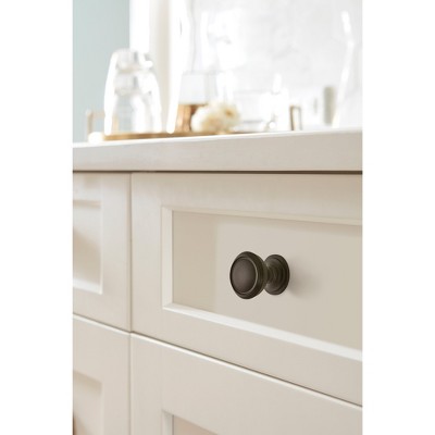 Industrial Black Bronze Round Cabinet Knob with Mounting Hardware
