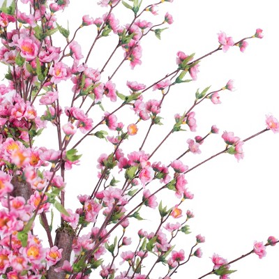 6' Hot Pink Silk Blossom Tree in Black Plastic Pot