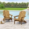 2pk Bellwood Outdoor Acacia Wood Folding Adirondack Chairs Natural - Christopher Knight Home: Weather-Resistant with Cup Holders - 2 of 4