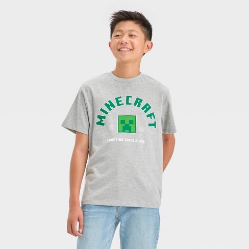 Minecraft Boys' Creeper Face Long Sleeve T-Shirt, Sizes XS-2XL