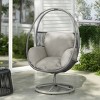 1 Piece Single Wicker Outdoor Patio Garden Swivel Lounge Chair with Cushions,Living Room Bedroom Indoor Swivel Egg Chair with Stand-Coolbibila - 2 of 4