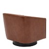 CAVINAS Swivel Accent Chair with Black Wooden Base and No-Sag Springs, Fabric Upholstered Lounge Chair for Living Room - 3 of 4