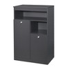 Kings Brand Furniture Lily 2-Door Shoe Rack Storage Cabinet, Gray - 2 of 3