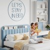Twin/Full/Queen Bed Frame with Bookcase Headboard and 2 Drawers, Kids Bed Frame, Boucle Upholstered Platform Bed, No Box Spring Needed, Easy Assembly - 4 of 4