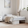 vidaXL Modern Steel Bed Frame - Robust Construction, Timeless headboard Design, White - 2 of 4