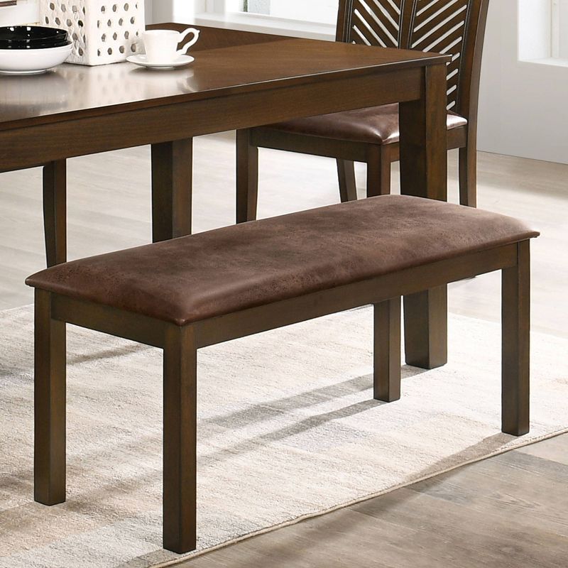 43&#34; Coulter Padded Seat Bench Walnut/Brown - HOMES: Inside + Out, 4 of 7