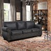 Mid-Century Vintage 3 Seater Sofa with Rivet Design - 3 of 4