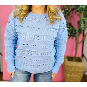 Women's Knit Textured Sweater - Vine & Love - 1 of 4