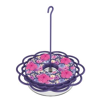 Nature's Way Purple Petunia Passion Plastic Decorative Dish Hummingbird Feeders - 13 Oz