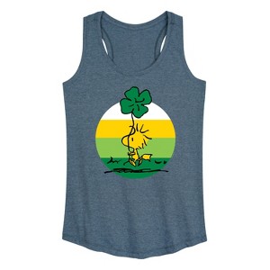 Women's - Peanuts - Woodstock Shamrock Graphic Racerback Tank - 1 of 4